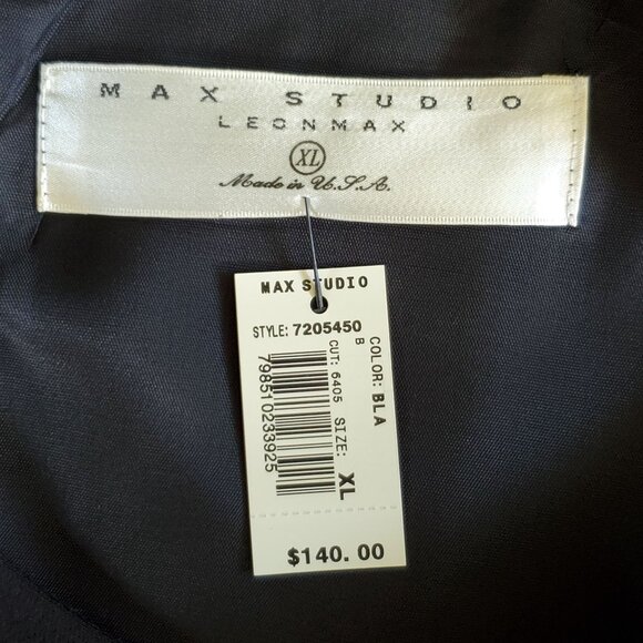 Max Studio Little Black Dress Womens XL Sleeveless Side Button Lined Back Zipper - Picture 3 of 11